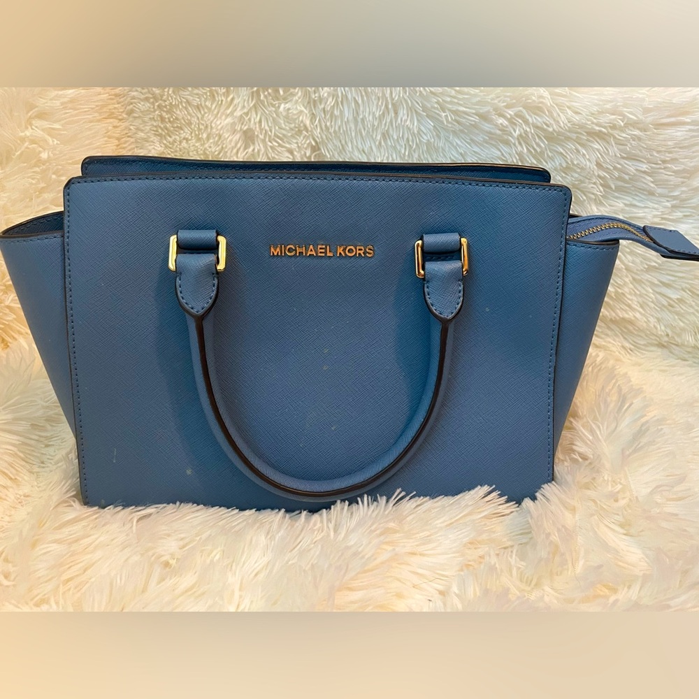 Blue Michael Kors Purse